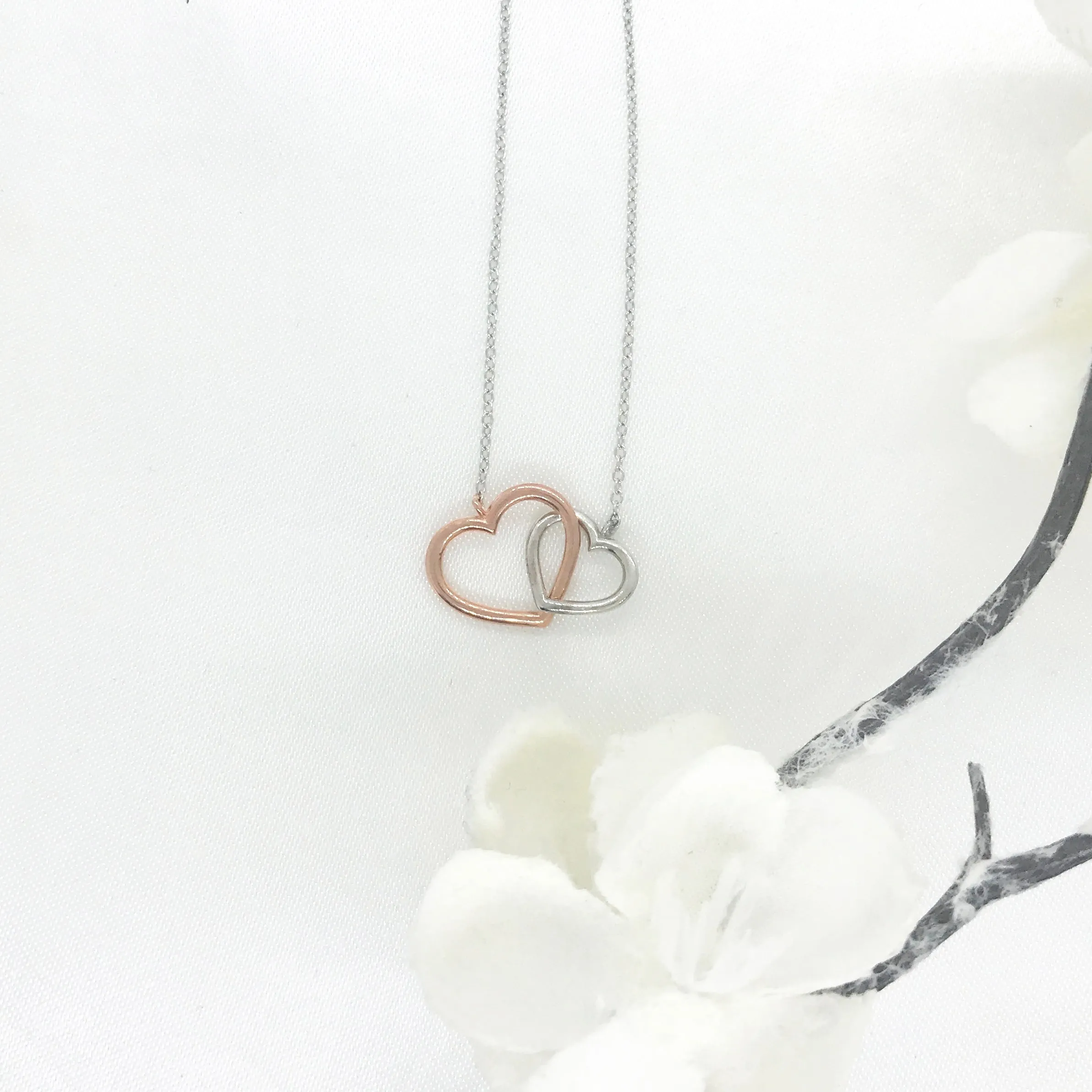 10k Gold Double Heart Necklace