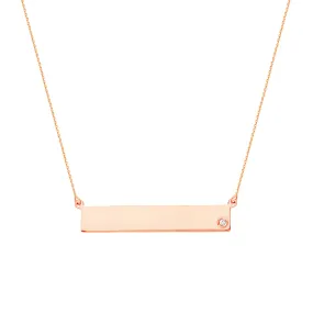 14K DIAMOND BAR NECKLACE