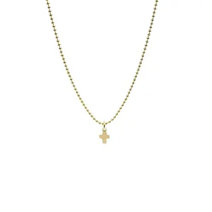 14k Gold Filled 15" Baby Bliss Necklace with Luxe Cross- Waterproof!