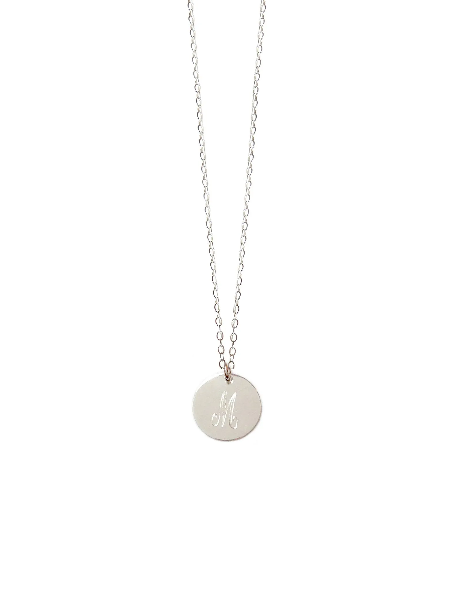 14K Gold Filled Disc Initial Necklace