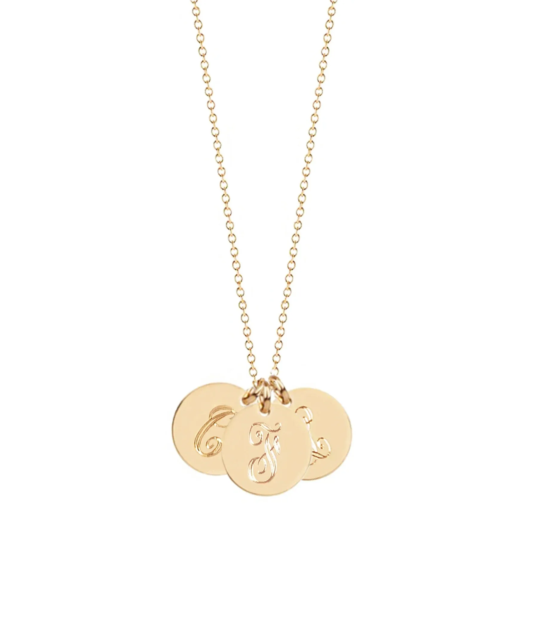 14K Gold Filled Disc Initial Necklace