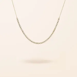 14K Gold Half Diamond Tennis Necklace