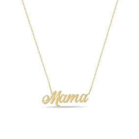 14k Gold Script Letter Mama Necklace