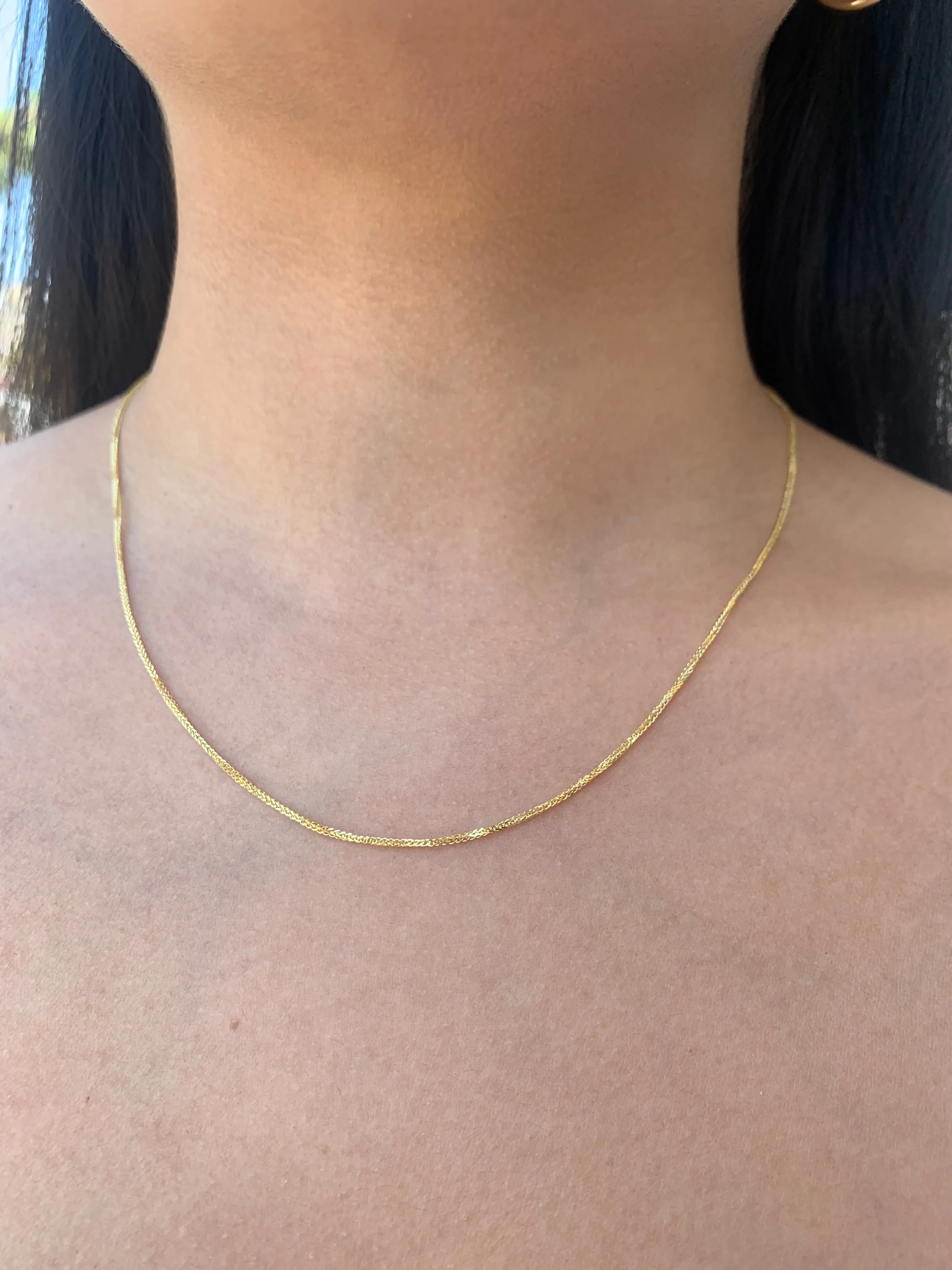 14K Gold Thin Franco Chain Necklace