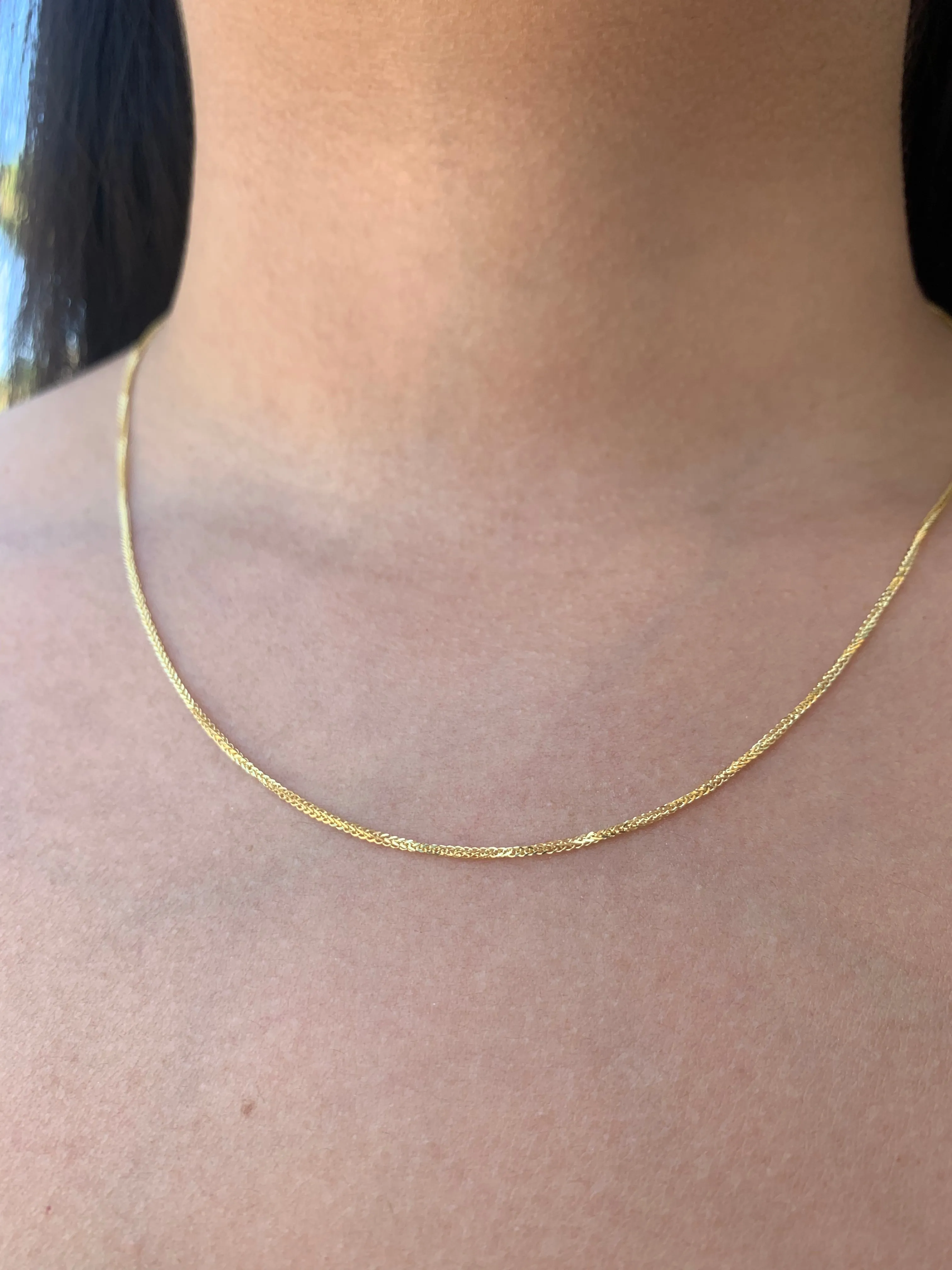 14K Gold Thin Franco Chain Necklace