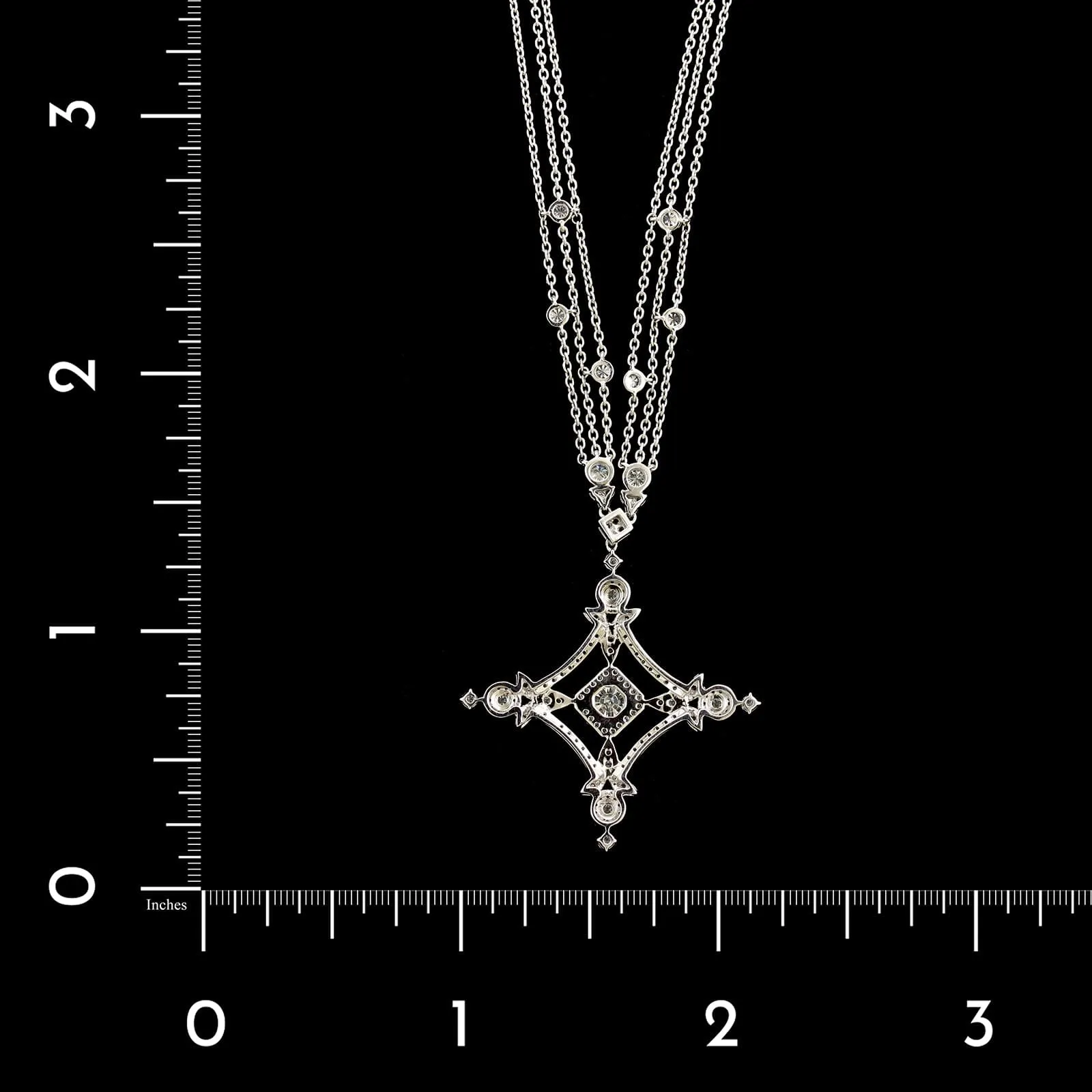 14K White Gold Estate Diamond Necklace