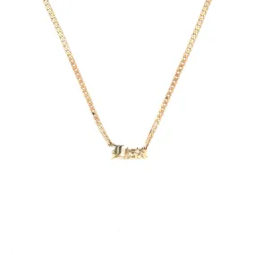 14K Yellow Gold Cuban Old English Name Necklace