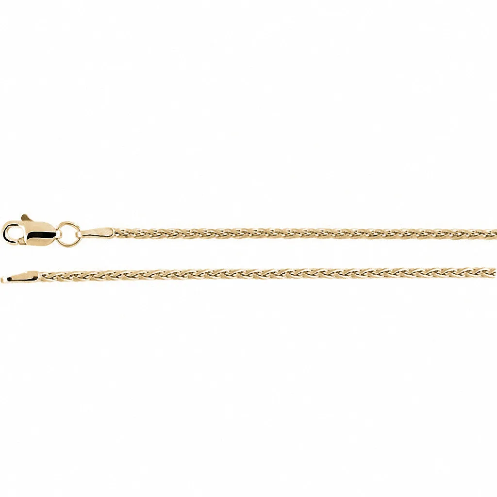 14K Yellow Gold Wheat Chain, 16 inches Long 1.5 mm  - CH973G