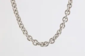 16" Judith Ripka 925 Silver Blue Accent Stone Chain Necklace (45.43g.)