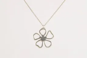 16" Tiffany & Co. 925 Silver Hibiscus Flower Necklace (8.83g.)