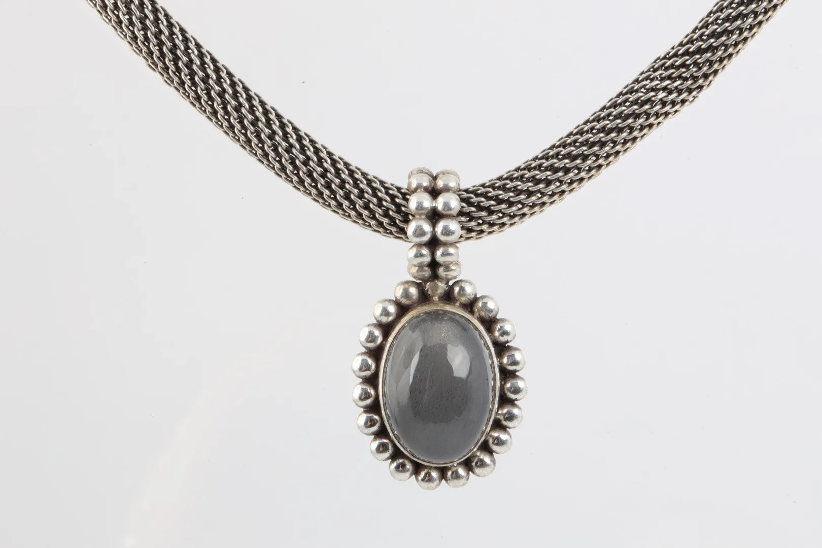 Stephen Dweck Sterling Silver Necklace, 17.5 Inch, 32.66 TCW Moonstone, 78.85g - Artisan Crafted