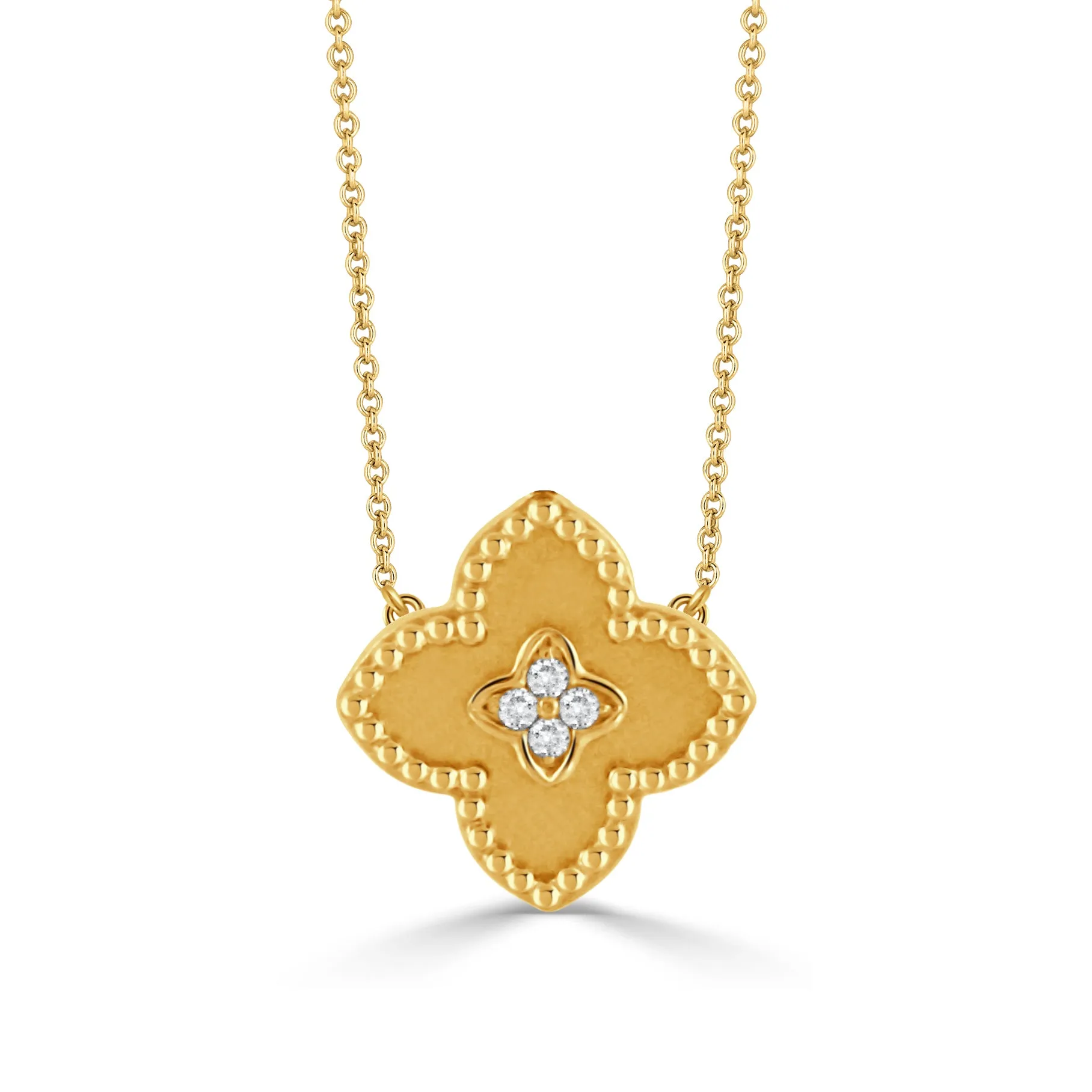 18k Diamond Clover Necklace