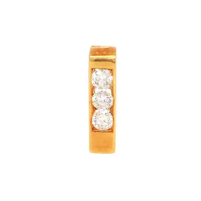 18k Gold 3 Stone Diamond Pendant