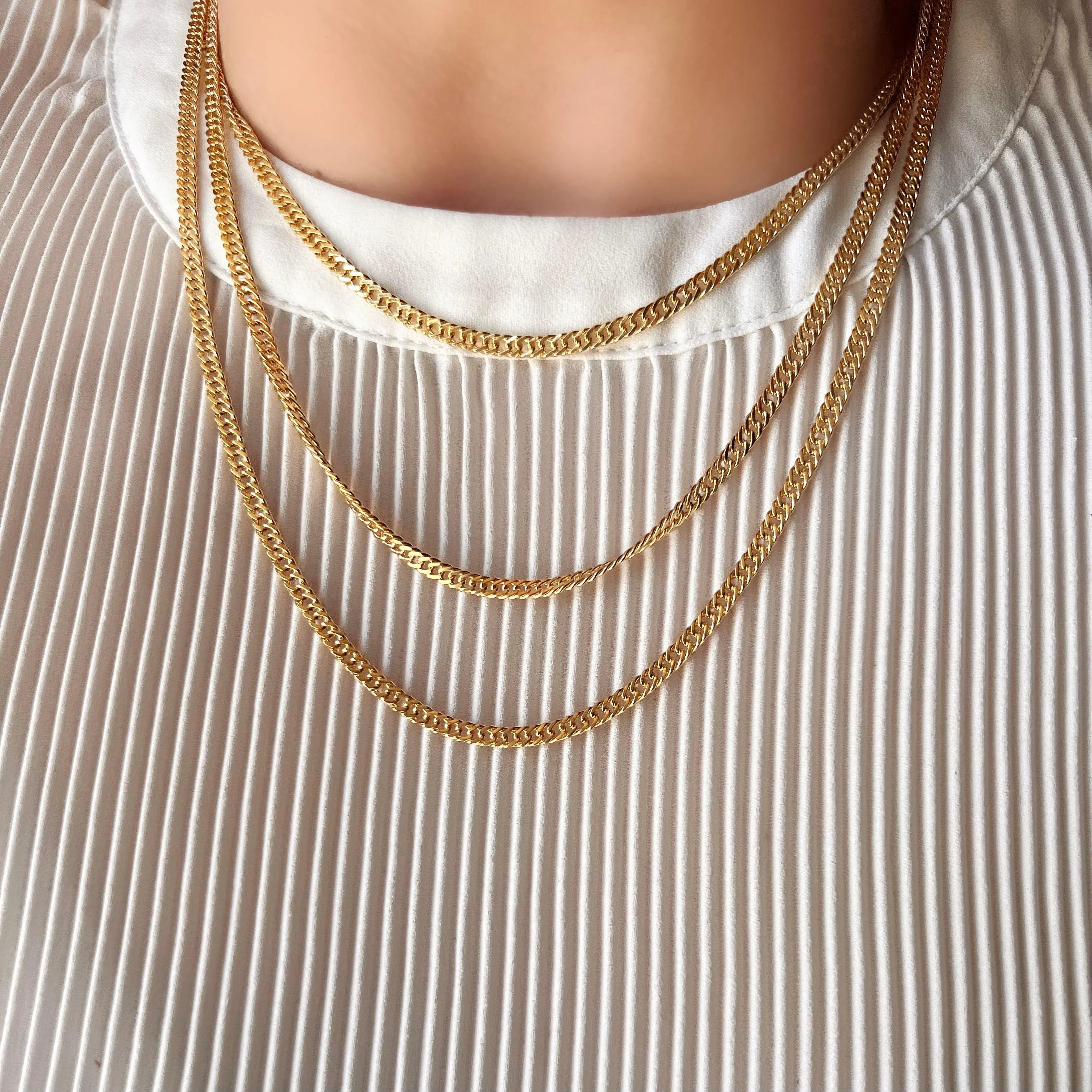 18k Gold Filled Double Curb Chain - Cuban