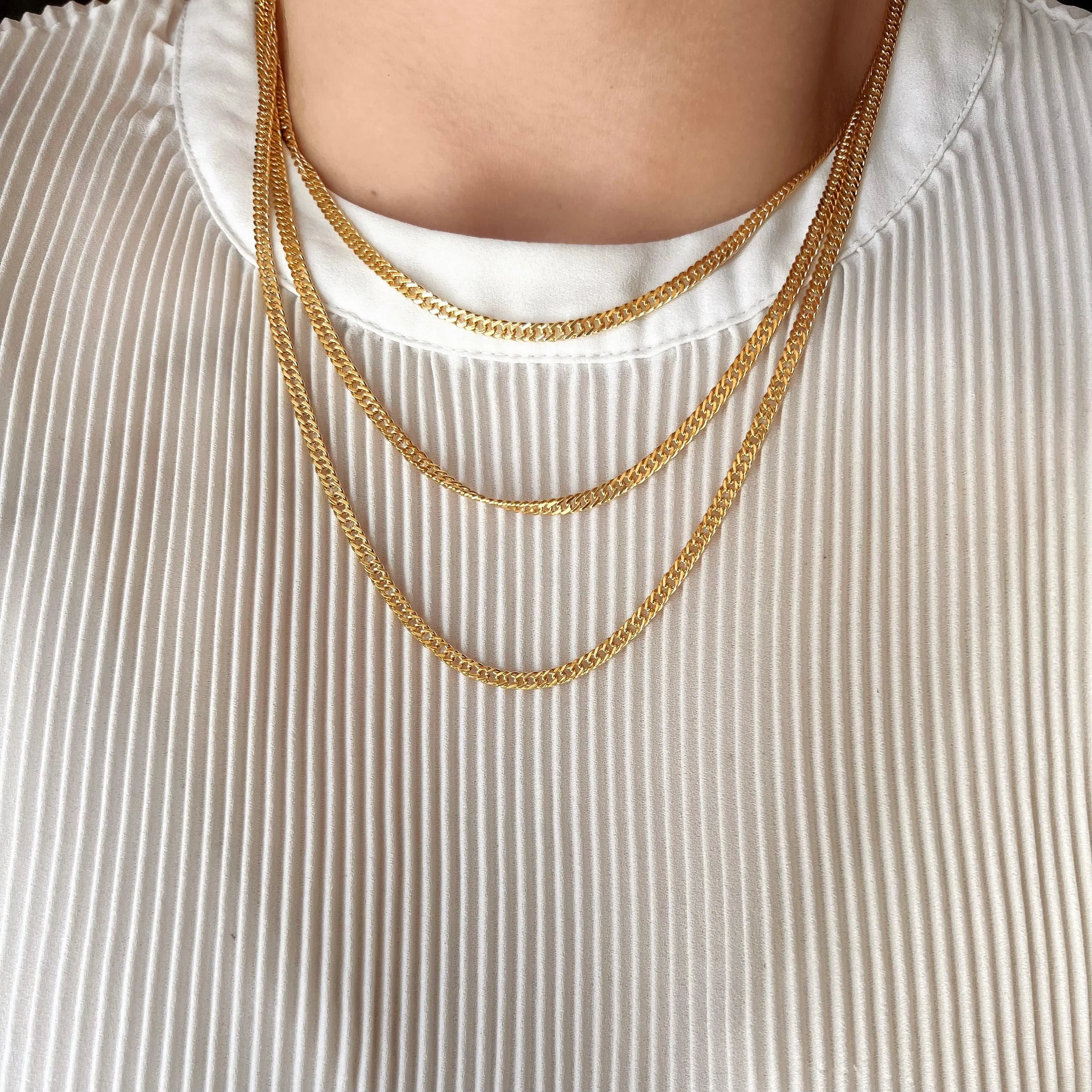 18k Gold Filled Double Curb Chain - Cuban