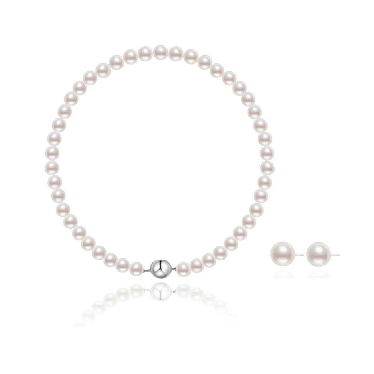 18k Gold Top Grade Aurora HANADAMA Akoya Pearl Set KS00005