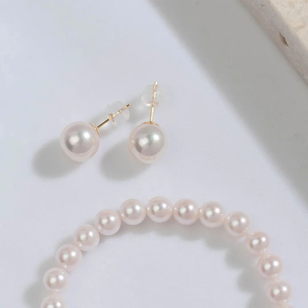 18k Gold Top Grade Aurora HANADAMA Akoya Pearl Set KS00005