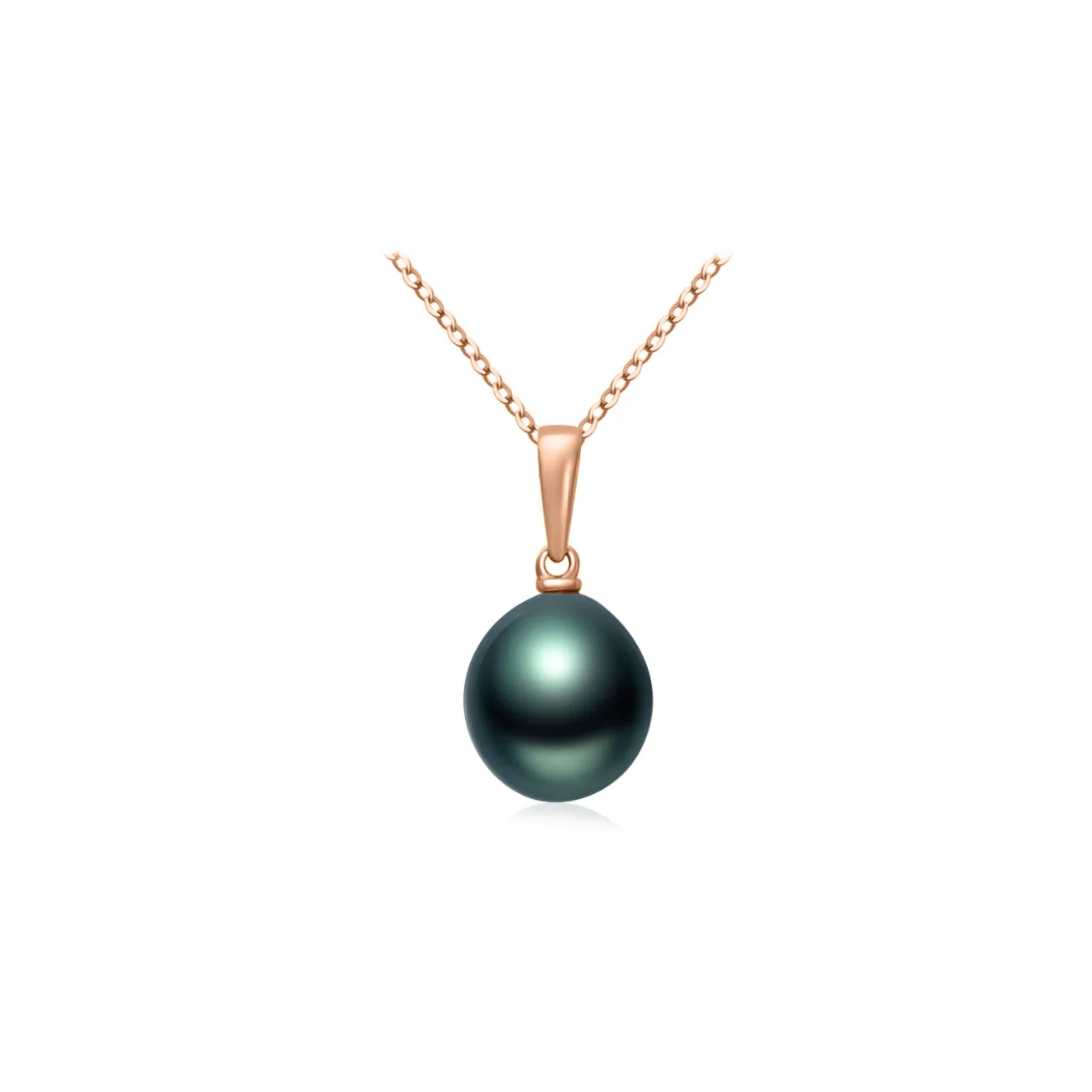 18K Solid Gold Saltwater Tahitian Pearl Necklace KN00179