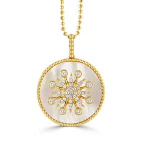 18k Starburst Medallion Necklace