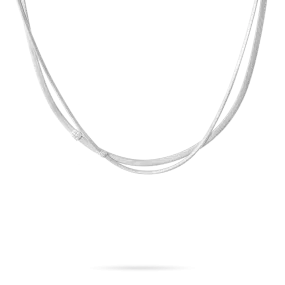 18K Two Strand Diamond Necklace in White Gold CG732 B W