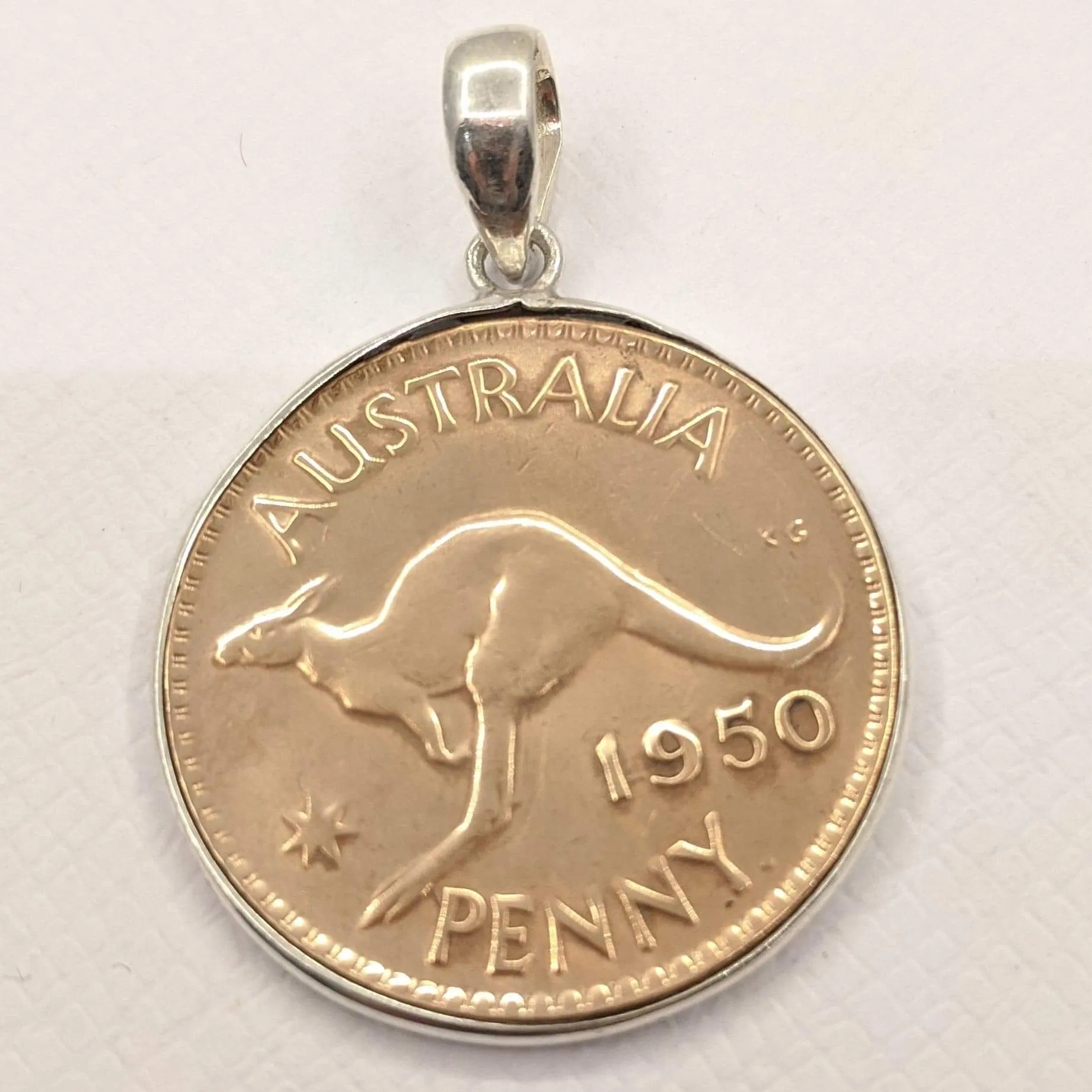 1950 Australian Penny coin pendant