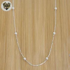 (2-2683) 925 Sterling Silver - 1.4mm Balls Link Chain.