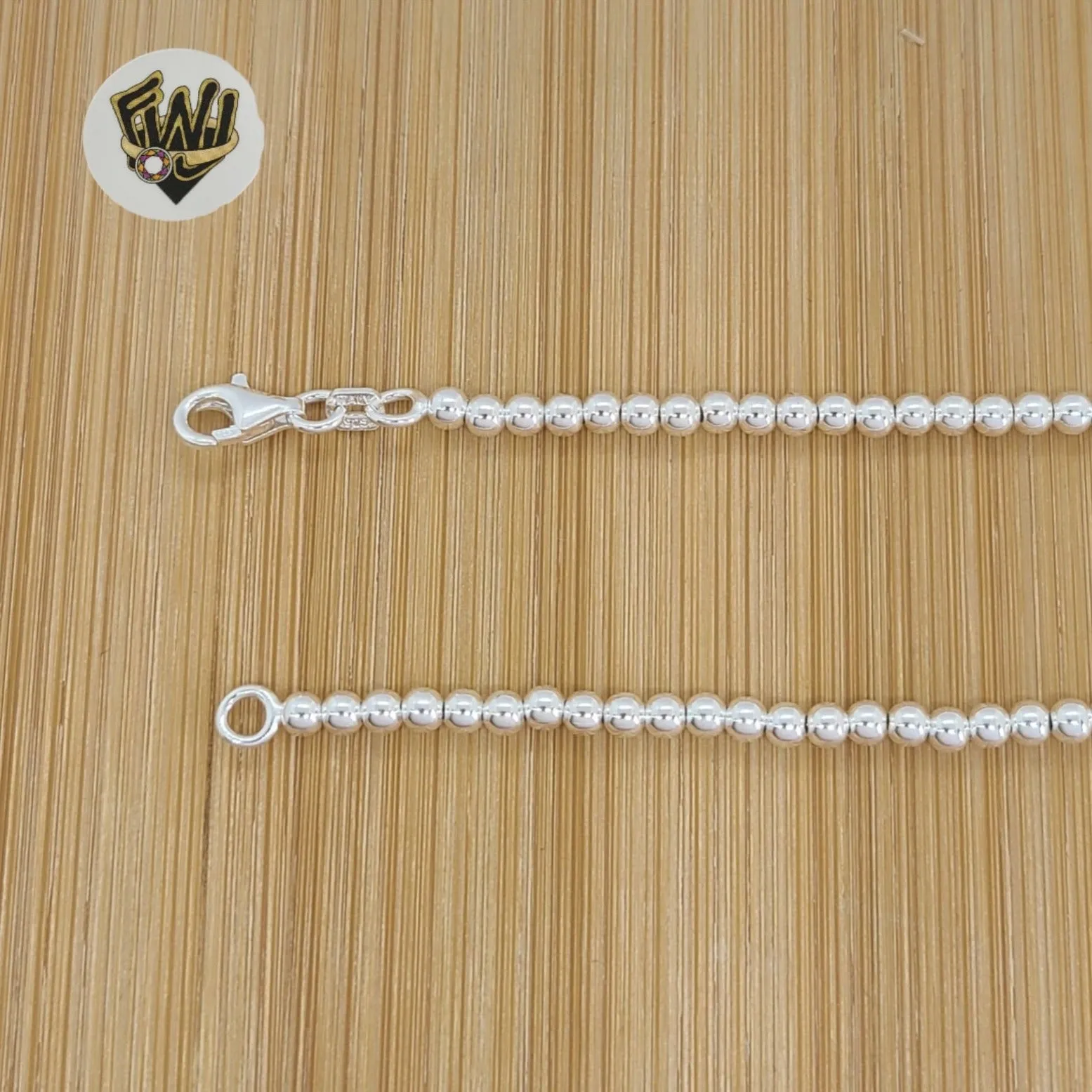 (2-8014) 925 Sterling Silver - 3mm Balls Link Chain.