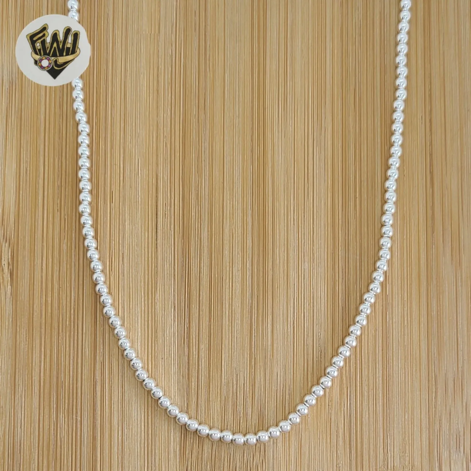 (2-8014) 925 Sterling Silver - 3mm Balls Link Chain.