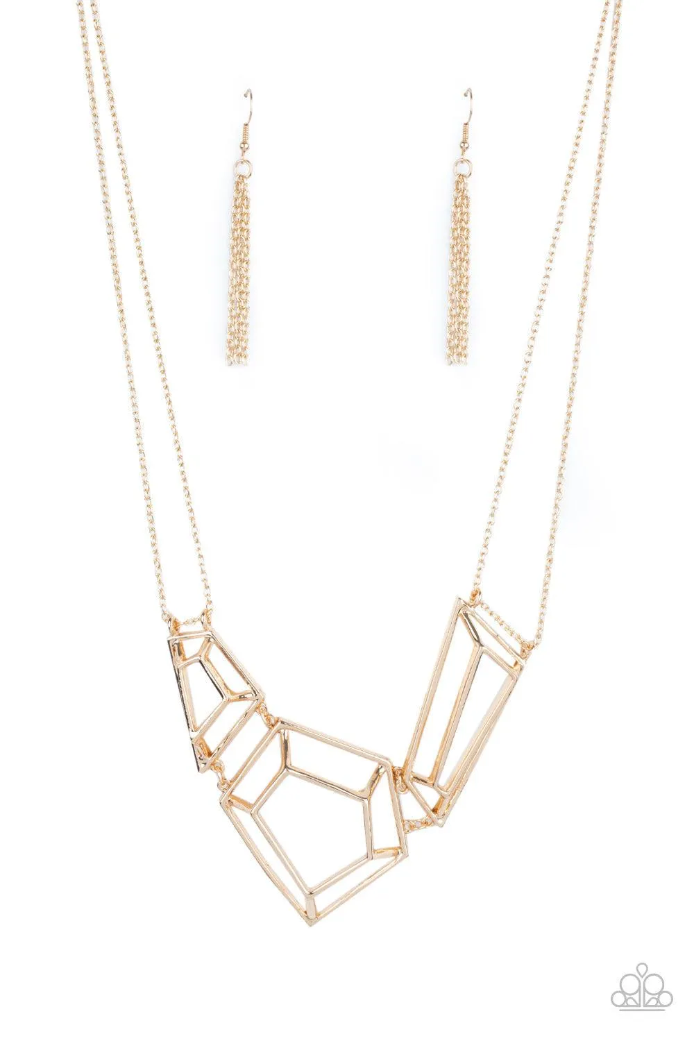 3-D Drama Gold Necklace - Paparazzi Accessories