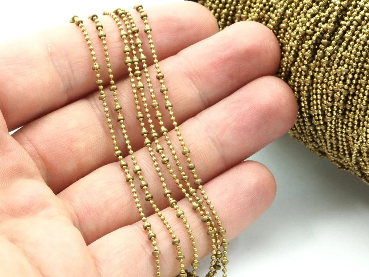 5 M. (1.2mm) Raw Brass Ball Chain Brs4534 ( Z050 )