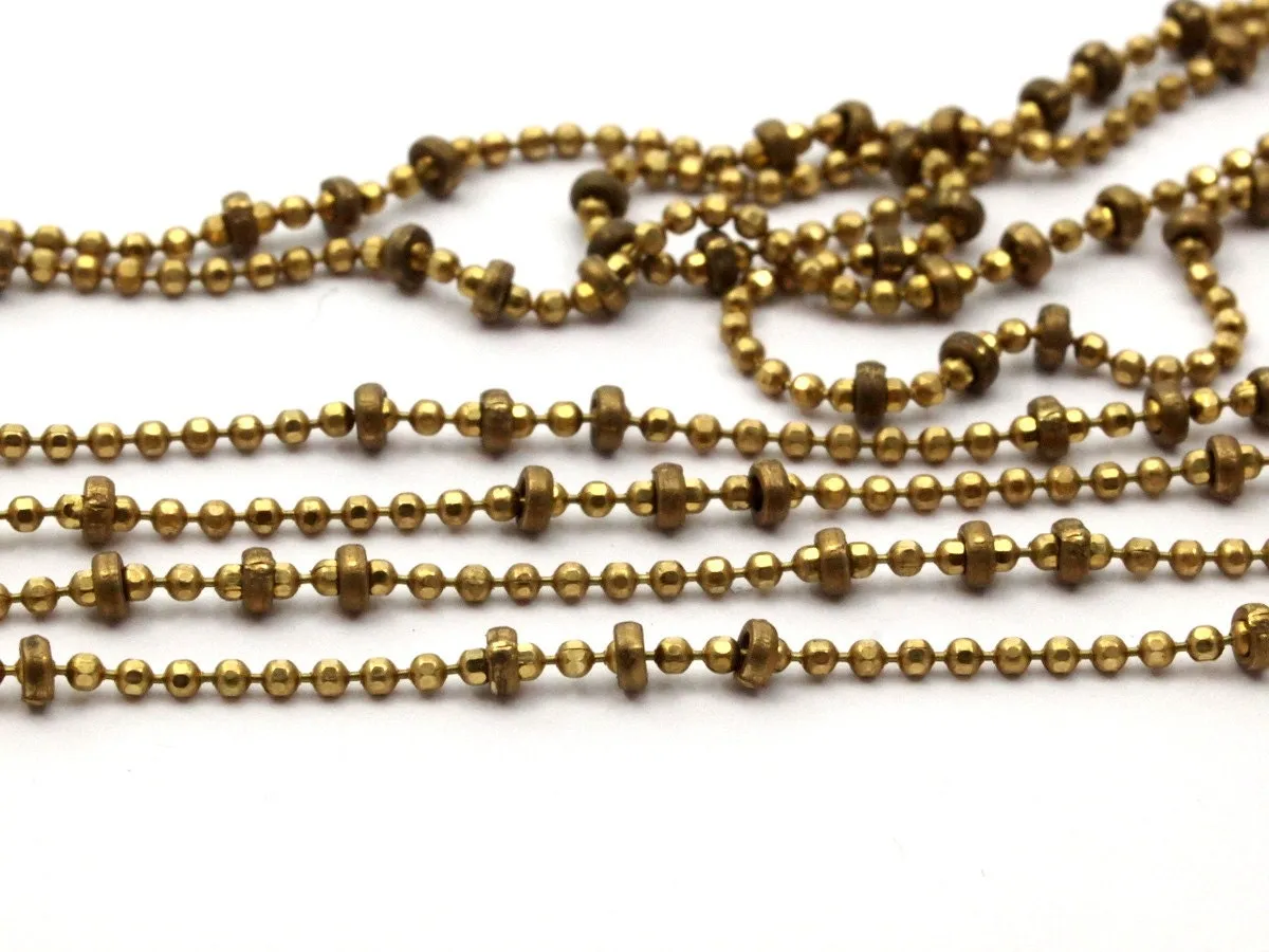 5 M. (1.2mm) Raw Brass Ball Chain Brs4534 ( Z050 )