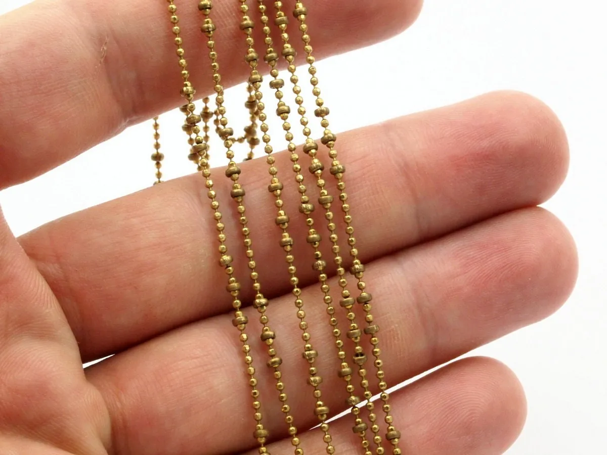 5 M. (1.2mm) Raw Brass Ball Chain Brs4534 ( Z050 )