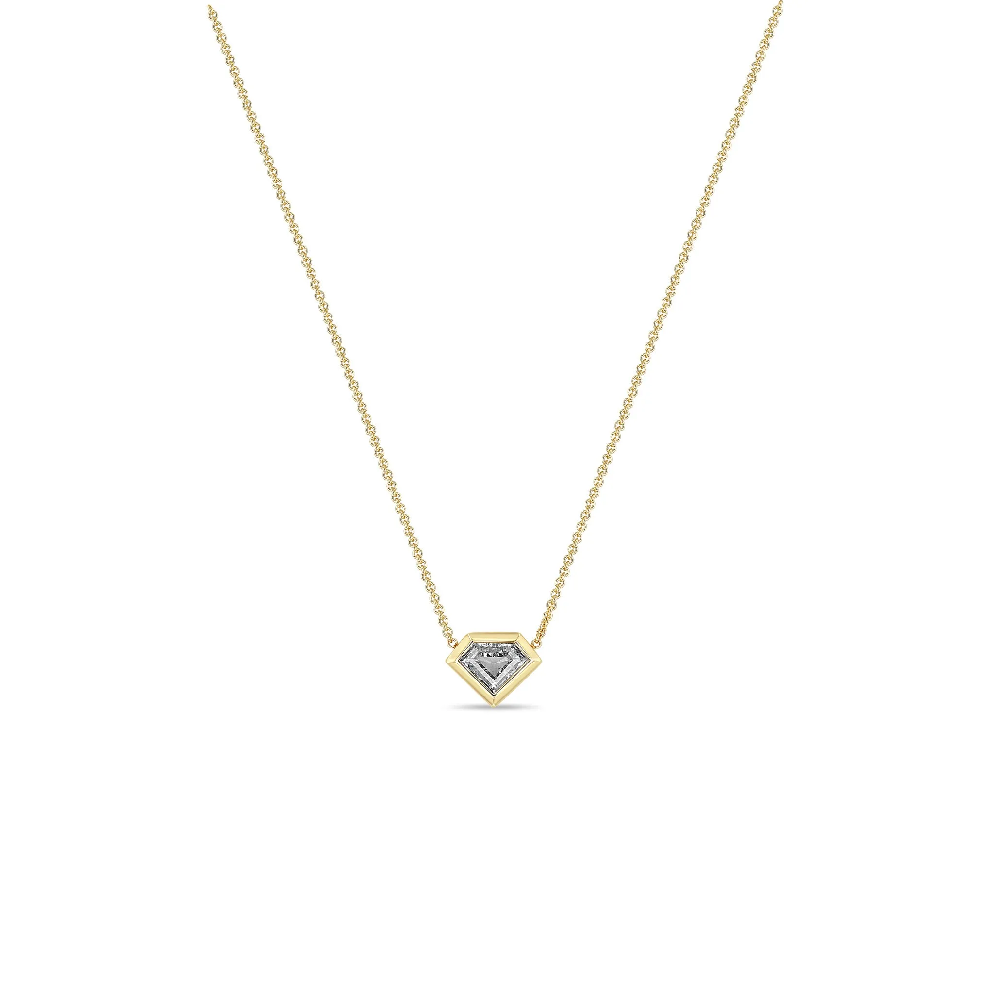 .74 ctw Shield Diamond Bezel Necklace