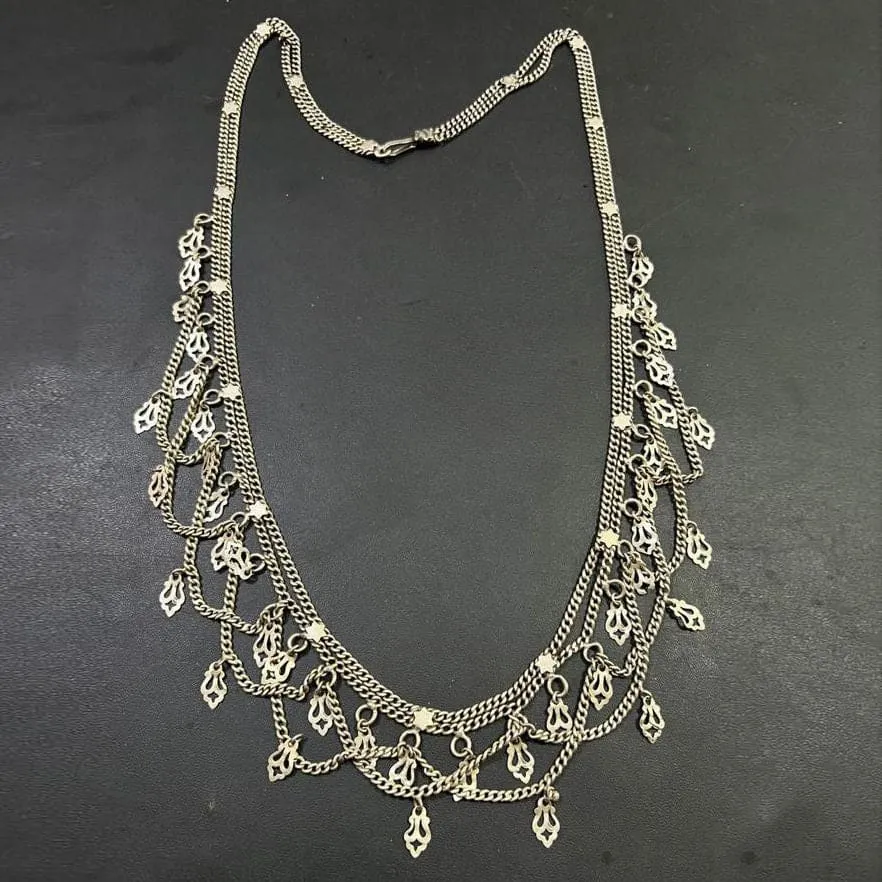 925 antique chain necklace with classic desigen\\ traditional handmade chain necklace for women