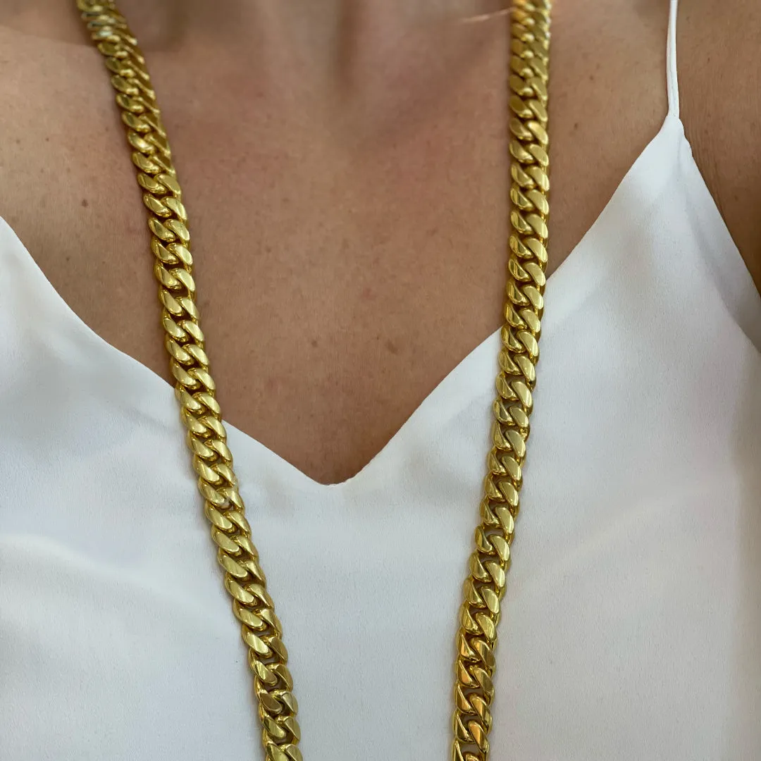 925 Sterling Silver Gold Plated Cuban Link Chain