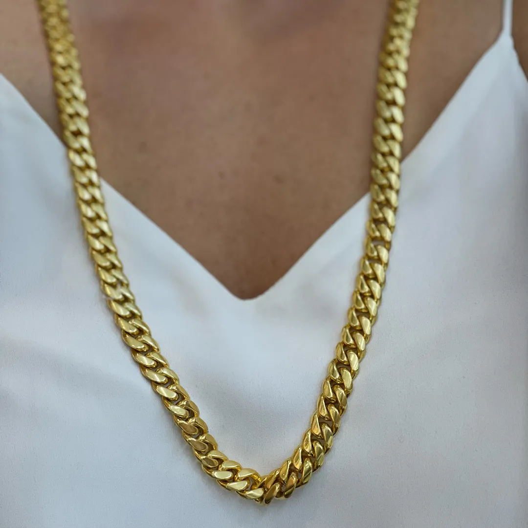 925 Sterling Silver Gold Plated Cuban Link Chain