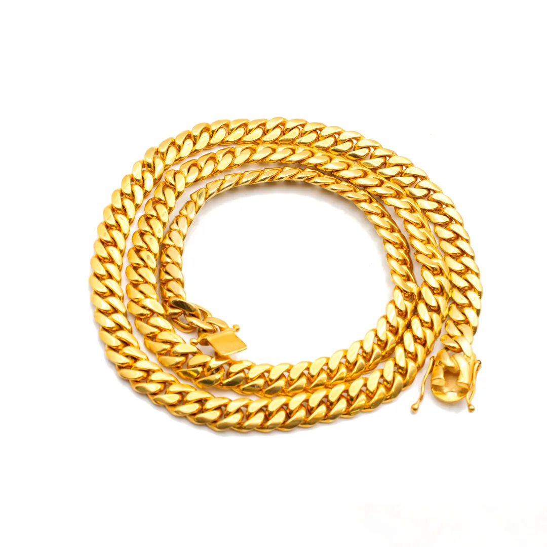 925 Sterling Silver Gold Plated Cuban Link Chain