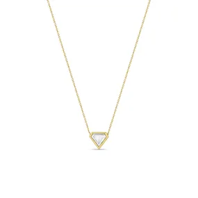 .95 ctw Shield Diamond Bezel Necklace