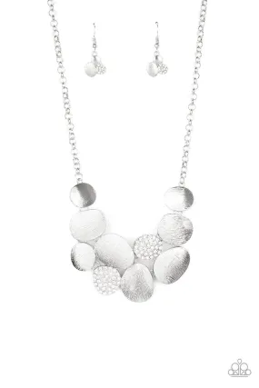 A Hard LUXE Story Silver and White Rhinestone Necklace - Paparazzi Accessories