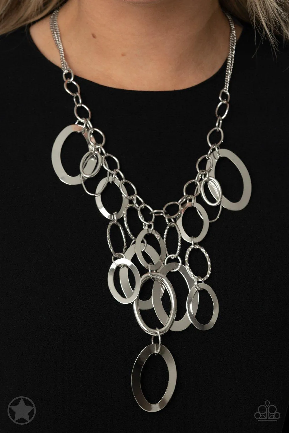 A Silver Spell Silver Necklace and matching Earrings - Paparazzi Accessories