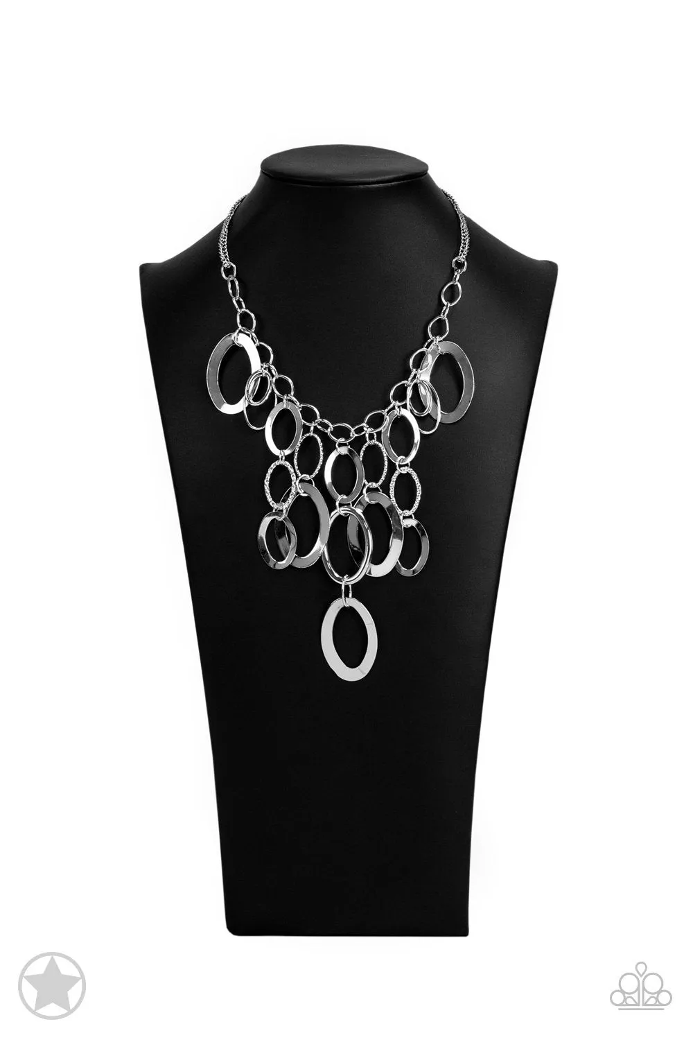 A Silver Spell Silver Necklace and matching Earrings - Paparazzi Accessories