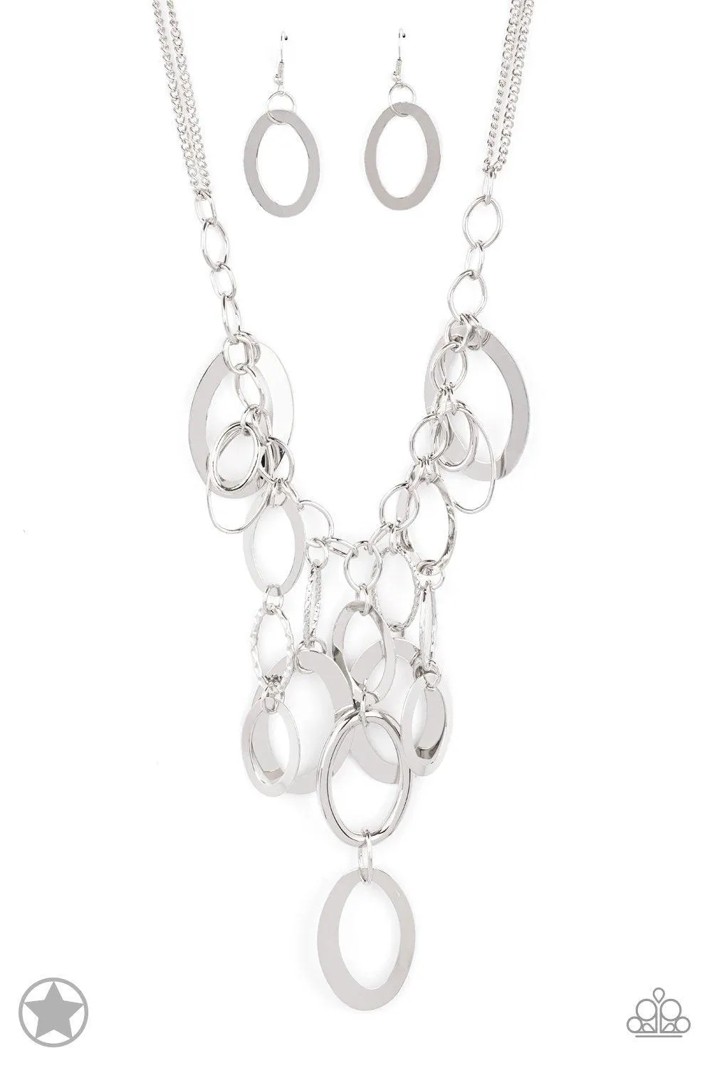 A Silver Spell Silver Necklace and matching Earrings - Paparazzi Accessories