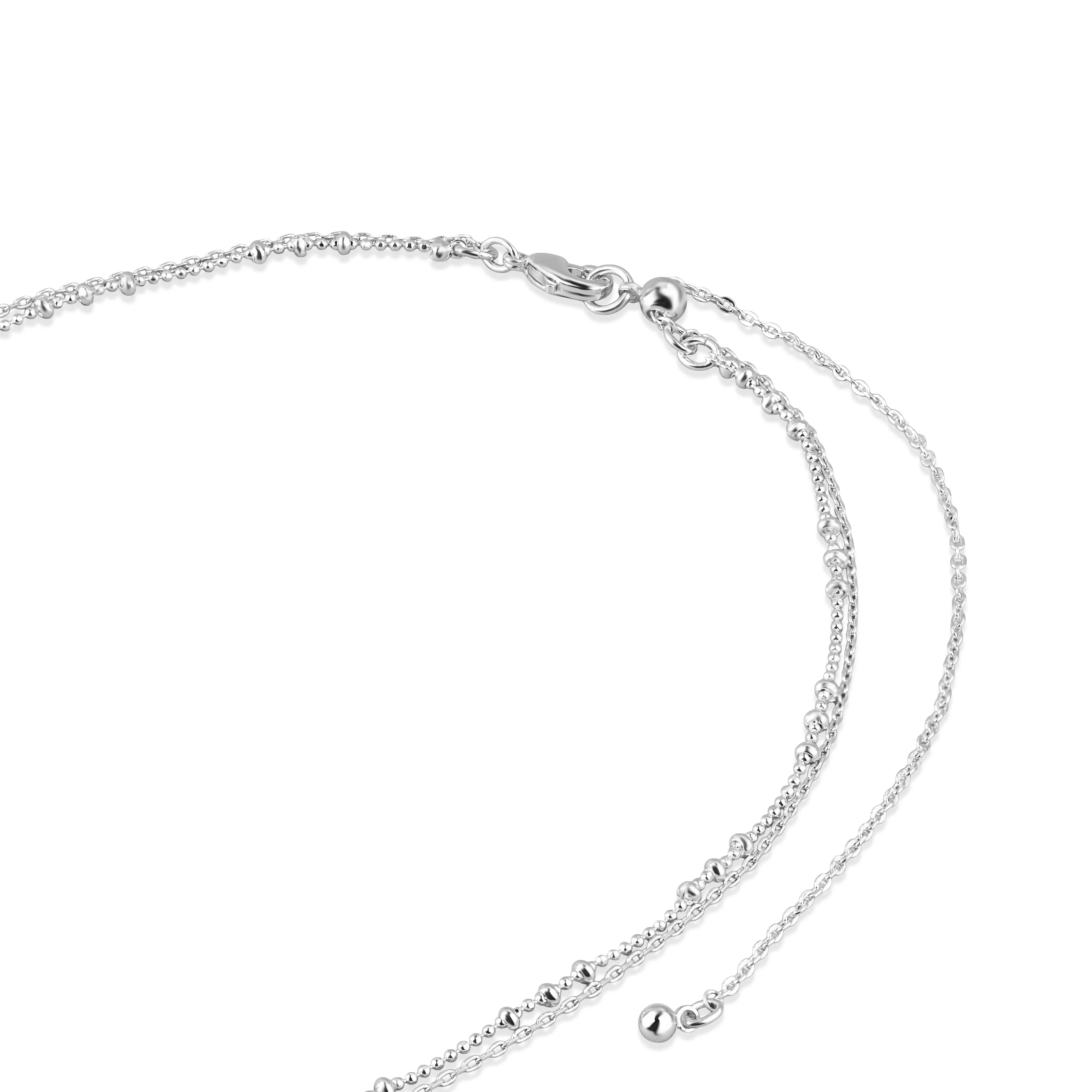 Accessorize London Women's Sterling Silver-Plated Layered Y-Chain Necklace