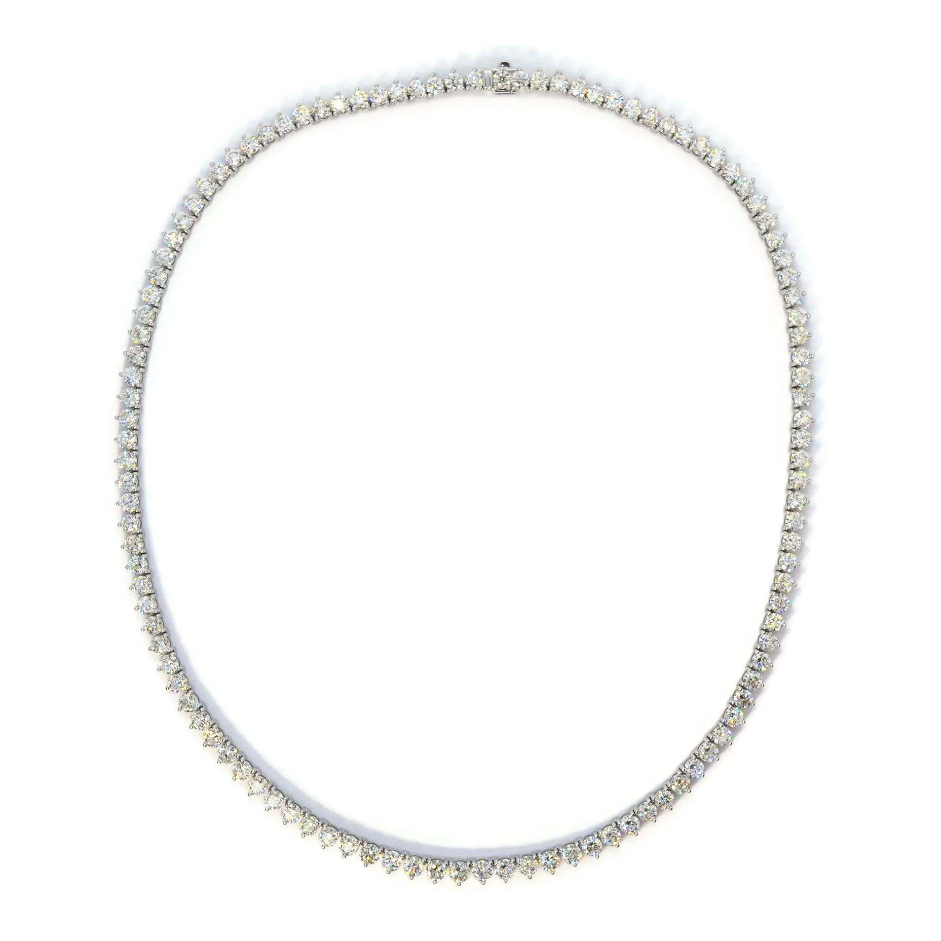 AFJ Diamond Collection - Diamond Tennis Necklace with White Gold