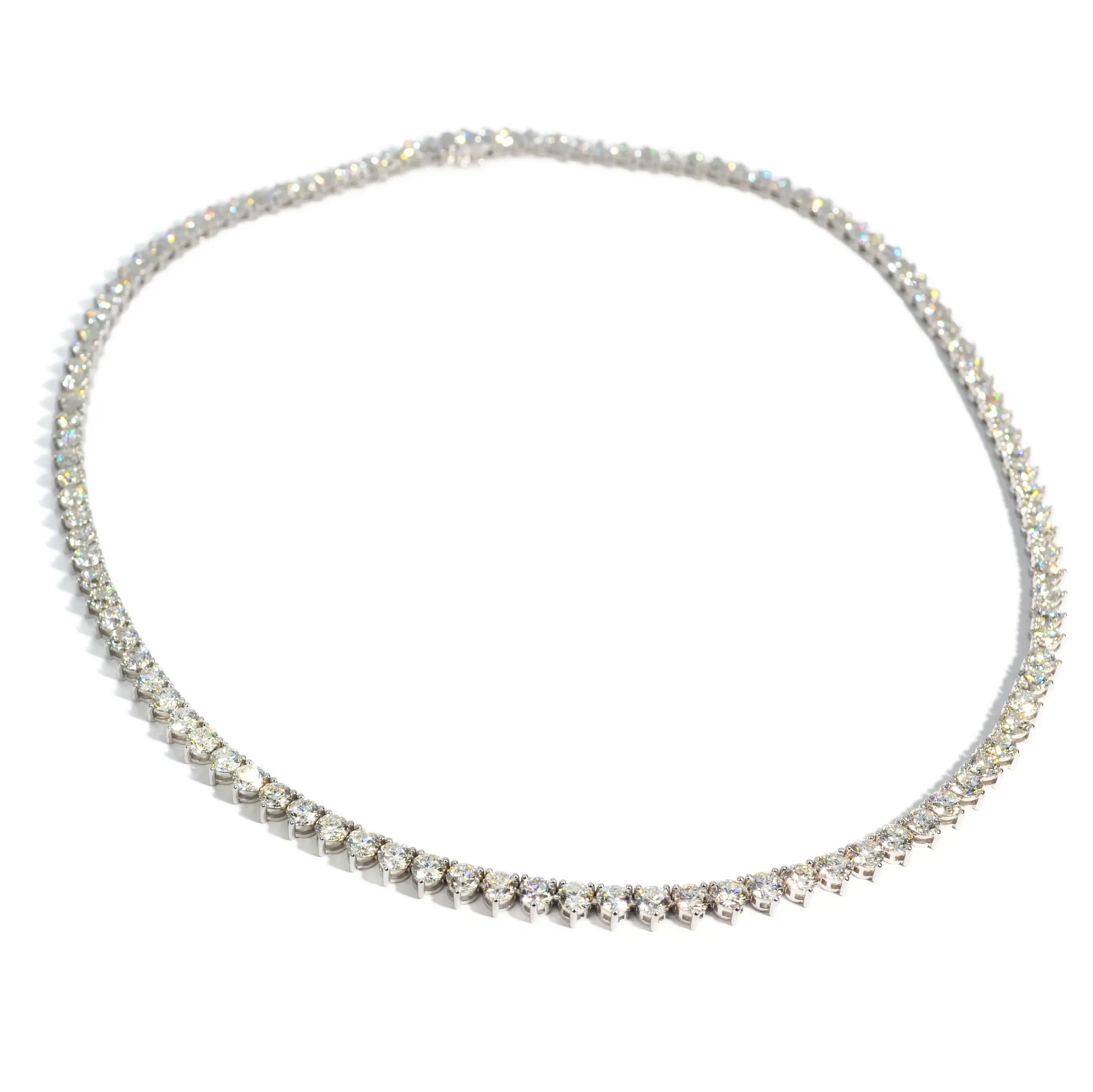 AFJ Diamond Collection - Diamond Tennis Necklace with White Gold