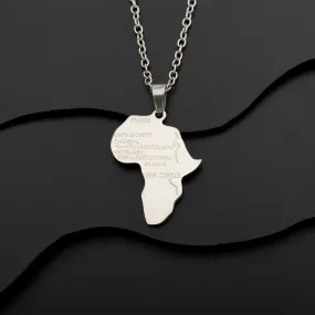 Africa Pendant Silver Color  Hippie Necklace S 4626356