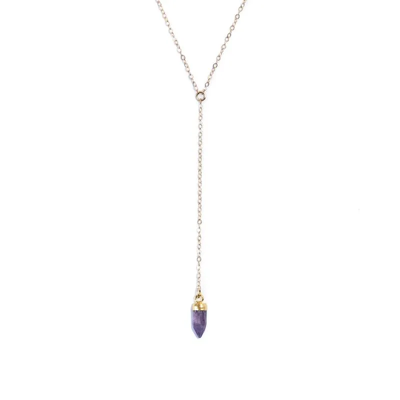 Amethyst Y Gold-Filled Necklace For Meditation