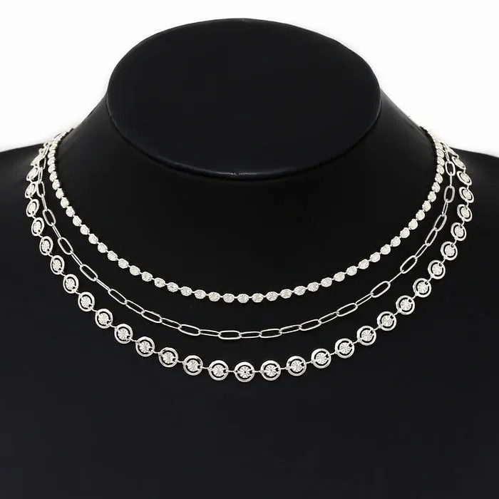 Assorted Chain Layered Chort Necklace