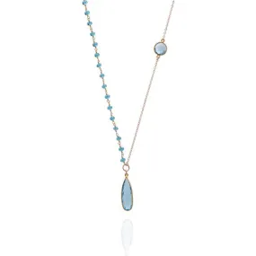 Asymmetrical Aquamarine Crystal Necklace for Courage