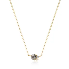 Aurelie Gi Twila Grey Diamond & White Sapphire Necklace